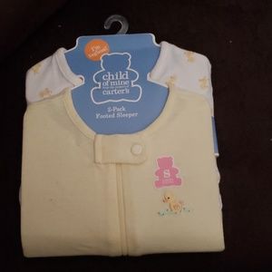 Carter's Ducky (3 Month) 2 Pack Footed Sleeper
